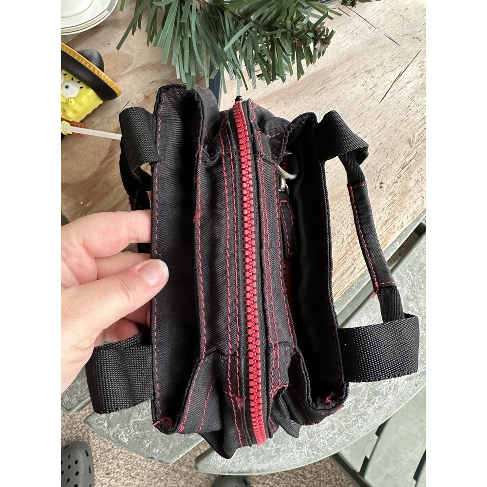 Vintage Nine West Y2K Black Red Handbag Small Purse Zip - Picture 7 of 16